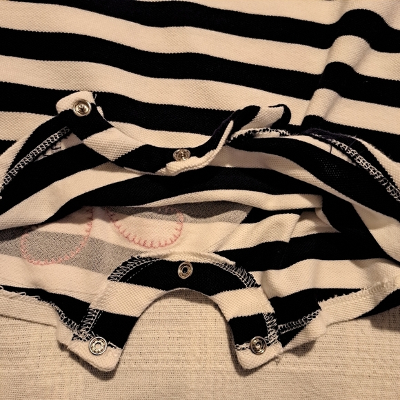 Mudpie size 12-18 months lobster on blue & white stripe romper - Picture 5 of 6